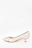 Salvatore Ferragamo Blush Leather Buckle Kitten Heels Size 8