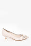 Salvatore Ferragamo Blush Leather Buckle Kitten Heels Size 8