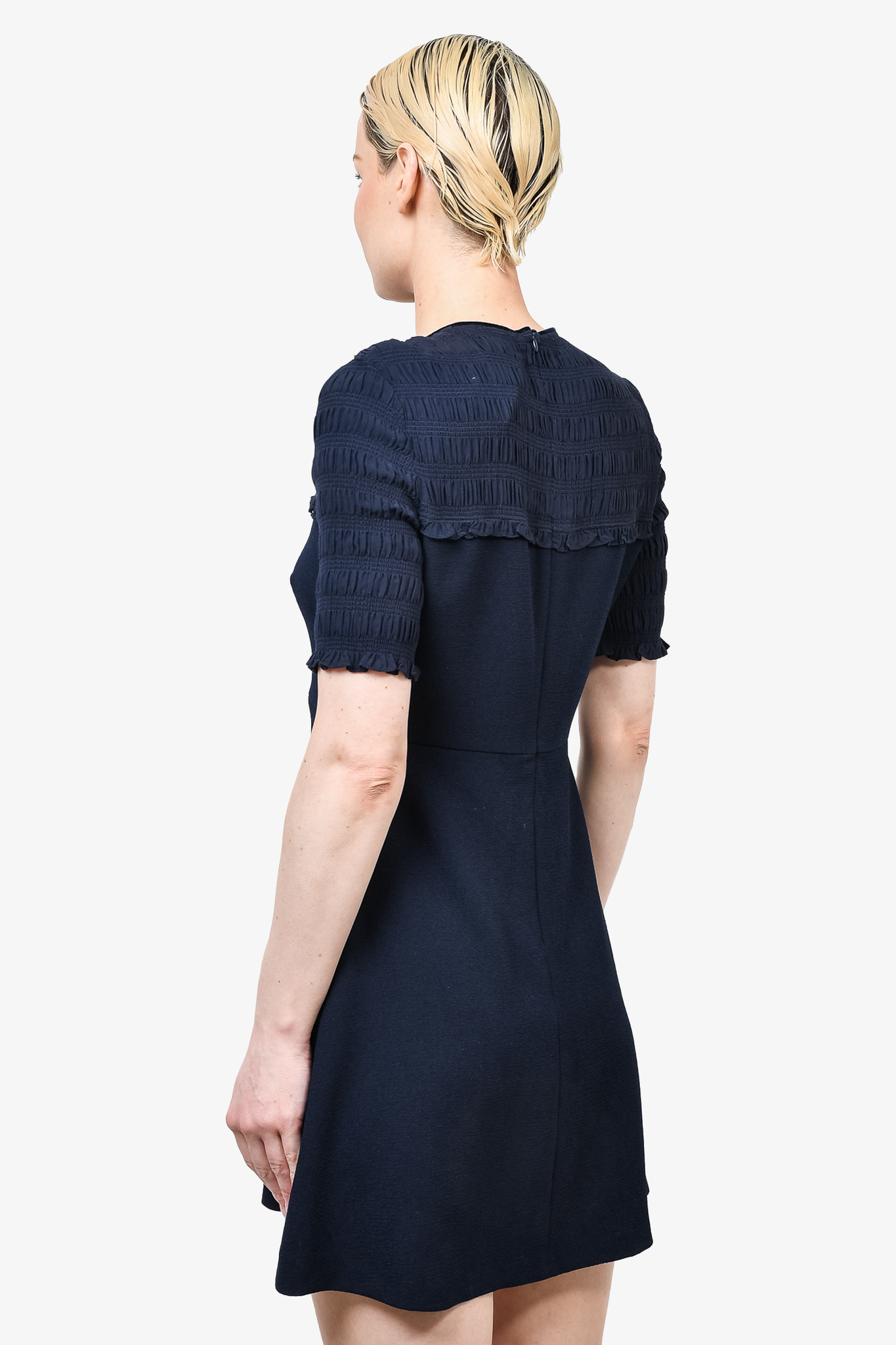 Navy blue shop smock dress