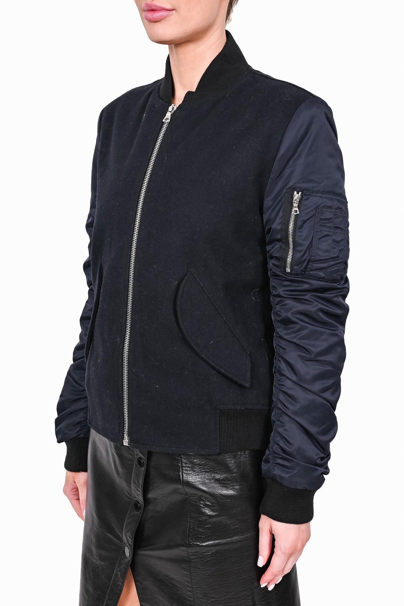 Navy hot sale nylon jacket