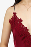 Self-Portrait Burgundy Lace Tie Back Maxi Dress Size 8