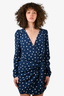 Sézane Blue Polka Dot Wrap Dress Size 38