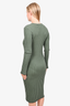 Simon Miller Green Ribbed Midi Dress Size M