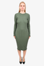 Simon Miller Green Ribbed Midi Dress Size M