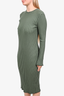 Simon Miller Green Ribbed Midi Dress Size M