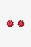 Simone Rocha Burgundy Daisy Crystal Stud Earrings