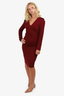 Stella McCartney Burgundy V-Neck Dress Size 40