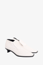 Stella McCartney White Leather Square Toe Mules Size 38.5