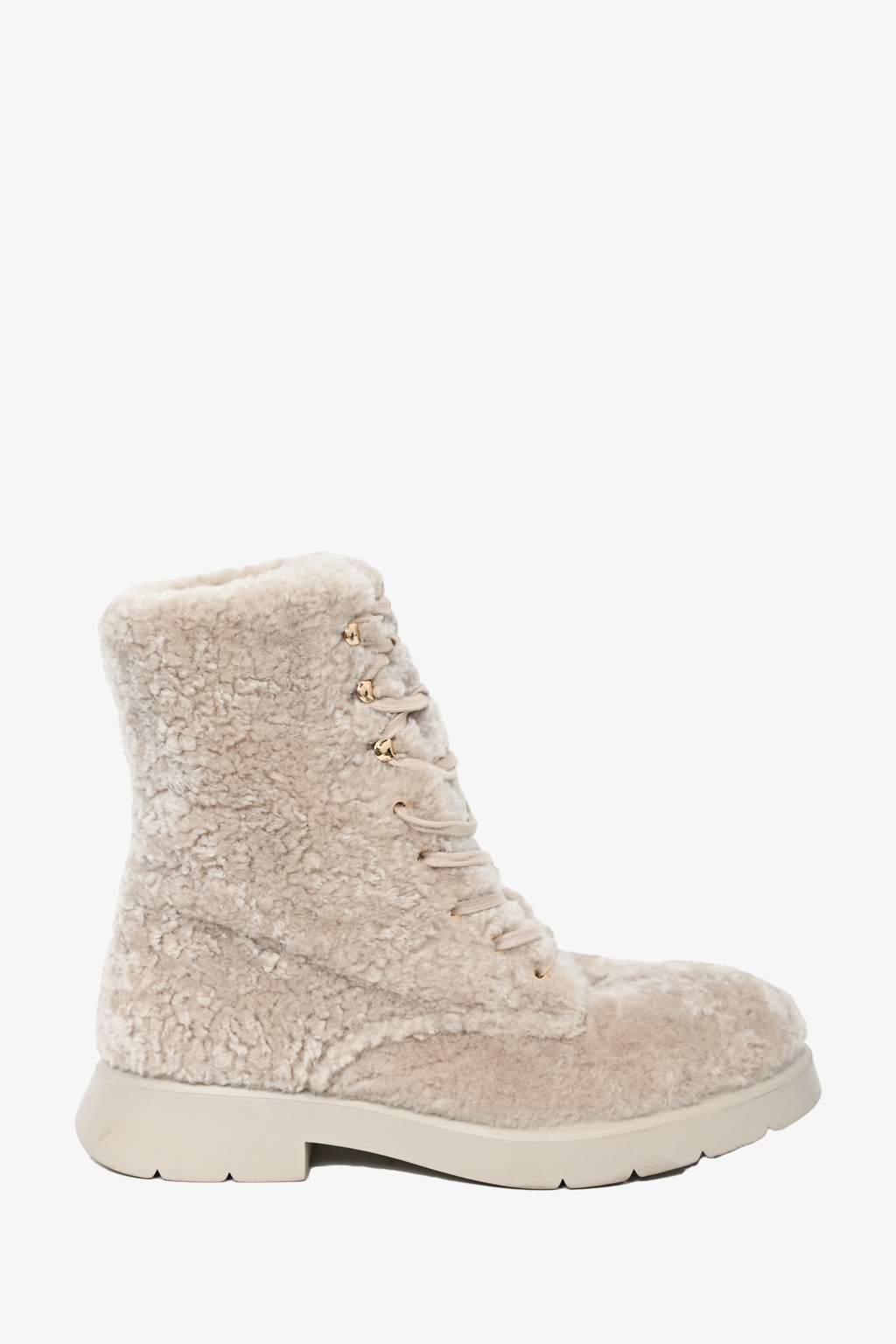 Stuart Weitzman Beige Faux Fur Combat Boots Size 36.5 – Mine & Yours