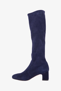 Navy knee deals length boots