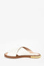 Stuart Weitzman White Leather Criss Cross Sandals Size 7.5