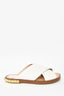 Stuart Weitzman White Leather Criss Cross Sandals Size 7.5