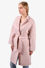 Tempo Pink Cashmere Wrap Coat Size 40