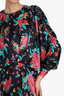 The Attico Black Floral Satin Mini Dress Size 40