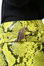 The Attico Yellow/Black Goat Leather Mini Skirt Size 38