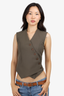 The Frankie Shop Olive Maesa Asymmetric Woven Vest Size XS