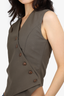 The Frankie Shop Olive Maesa Asymmetric Woven Vest Size XS