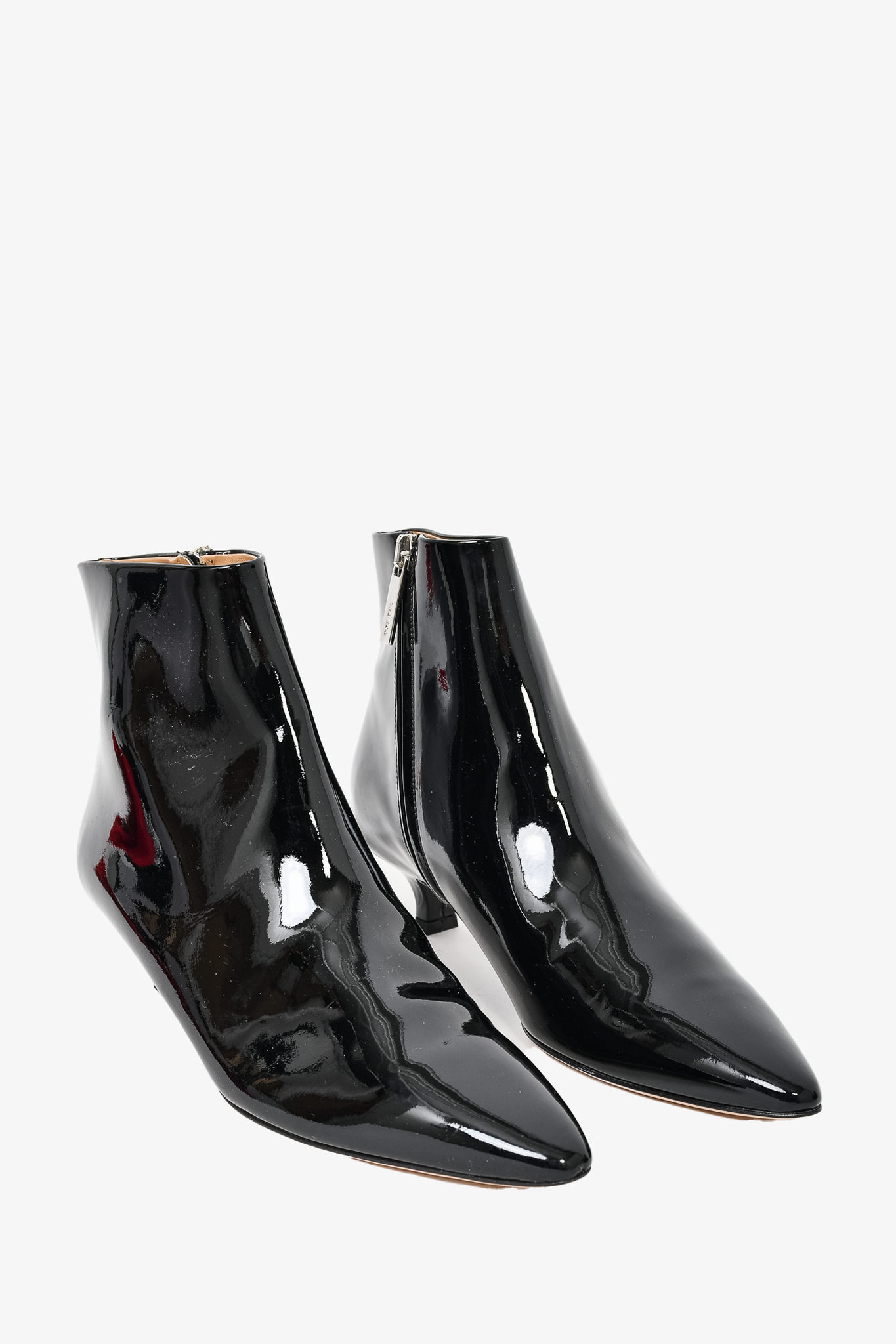 Patent kitten heel boots hotsell