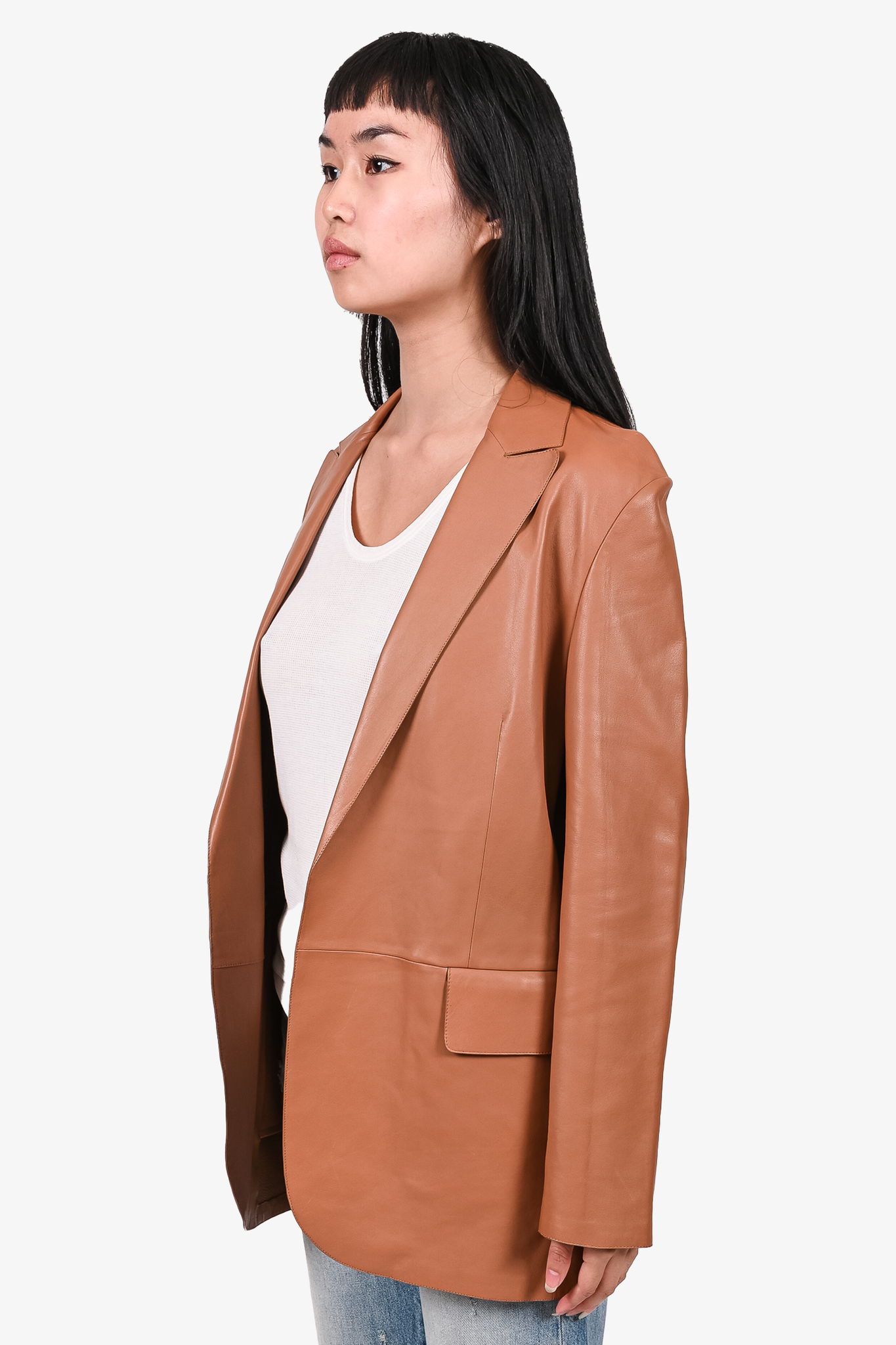 Theory leather deals blazer women