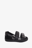 Toga Pulla Black Leather Buckled Flat Sandals Size 38