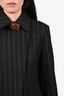 Tomaso Black/Brown Striped Elbow Patch Blazer + Trouser Set Size 46