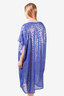 Trina Turk Blue/Silver Metallic Sheer Cover-Up Dress Size O/S