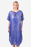 Trina Turk Blue/Silver Metallic Sheer Cover-Up Dress Size O/S