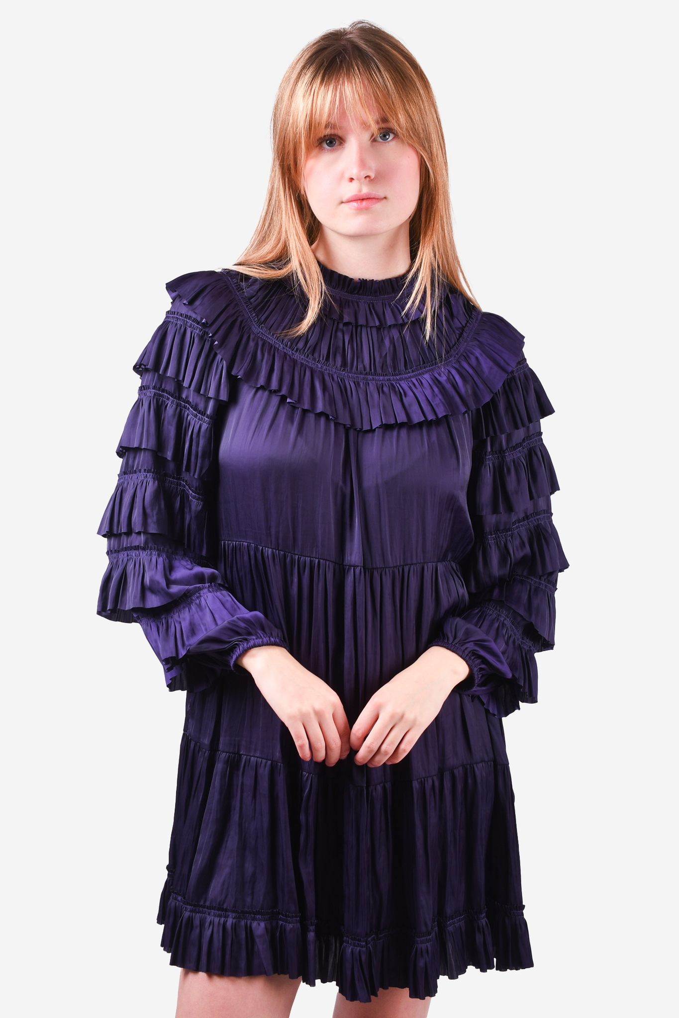 Ulla Johnson Purple Silk Ruffle Dress Size 0 – Mine & Yours