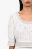 Ulla Johnson White Bead Embellished Crop Top Size 12