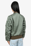 Unravel Project Green Distressed Bomber Jacket