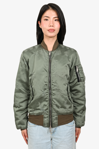 Unravel Project Green Distressed Bomber Jacket Mine Yours