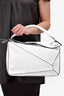 Loewe 2015 White Calfskin Large Puzzle Bag