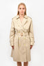 VIntage Burberry Brown Double Breasted Belted Trench Coat Estimated Size L