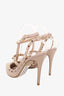 Valentino Beige Patent Leather Rockstud Cage Heels Size 39