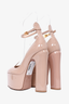 Valentino Beige Patent Platform Tan-Go Heels Size 35.5