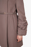 Valentino Beige Wool Pleated Sleeve Coat Size 10