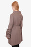 Valentino Beige Wool Pleated Sleeve Coat Size 10