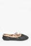 Valentino Black/Nude Pink Leather Rockstud Ballet Flats Size 37