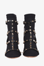 Valentino Black Cage Rockstud Sock Heeled Boots Size 37.5