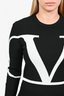 Valentino Black Knit 'V' Logo Sweater Size L