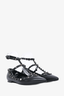 Valentino Black Leather Cage Rockstud Flats Size 39