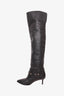 Valentino Black Leather Rockstud Knee Boots Size 35