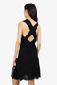 Valentino Black Silk Rushed Sleeveless Dress Size 6