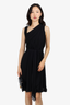 Valentino Black Silk Rushed Sleeveless Dress Size 6