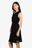 Valentino Black Silk Rushed Sleeveless Dress Size 6