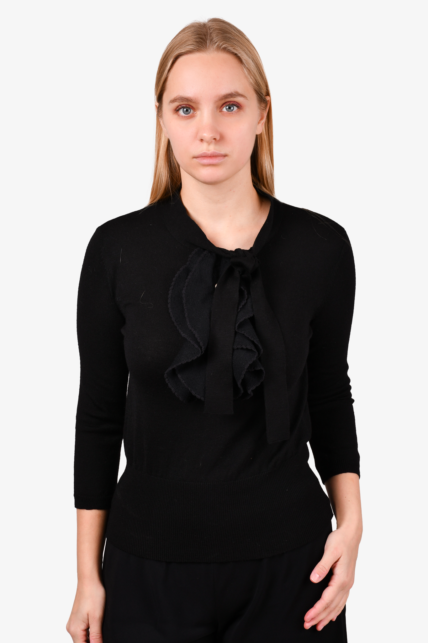 Bow neck outlet sweater