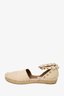 Valentino Cream Leather Rockstud Espadrilles Size 34