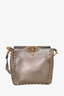 Valentino Gold Metallic Rockstud Flip Lock Messenger Bag