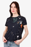 Valentino Navy Cotton Constellation Printed T-Shirt Size XS (As Is)