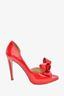 Valentino Red Patent Leather Bow Peep Toe Heels Size 40